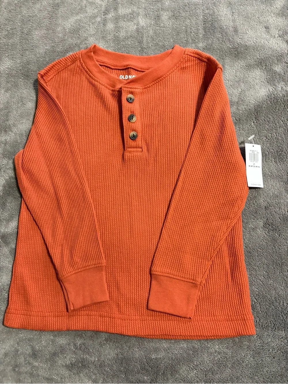 Old Navy Kids 3T Plaid Button-Down Shirt with Orange and Gray Henleys